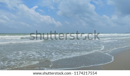 Beautiful sea waves on the beach.