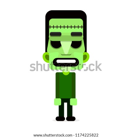 Cartoon puppet zombie. Vector illustration. Happy Halloween