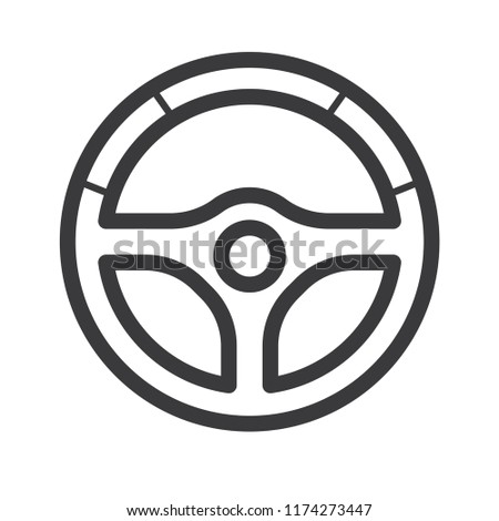 steering wheel automotive motor line arts black simple icon vector template