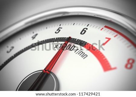 close up of a tachometer with blur effect Royalty-Free Stock Photo #117429421