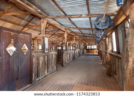 Abandoned shearing shed in outback Australia.