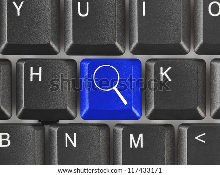 Computer keyboard with search key - business concept