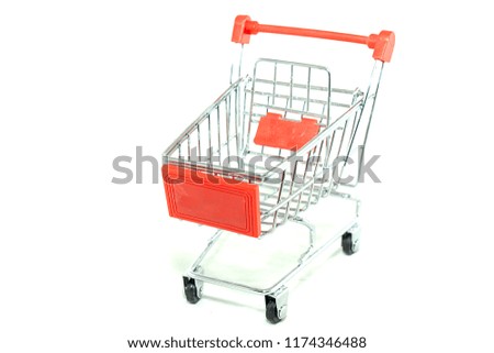Mini Shopping Cart on white background.
