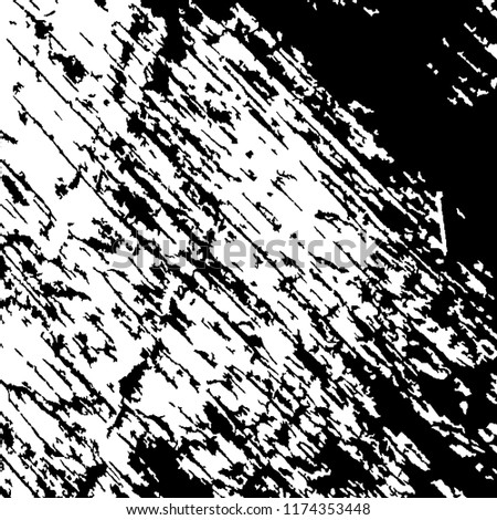 Monochrome Grunge Background. Abstract Black and White Texture with Scratched Lines, Spots and Blobs for Card, Print, Mobile Applications. Trendy Rough Halftone Background with Different Elements.
