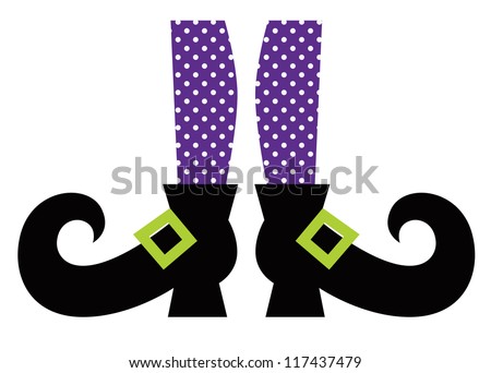 Cute Witch legs isolated on white