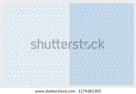 Delicate Hand Drawn Floral Vector Pattern. Abstract Flowers Isolated on a Blue and White Background. Cute Simple Floral Design. Lovely Simple Abstract Garden Vector Repeatable Pattern.