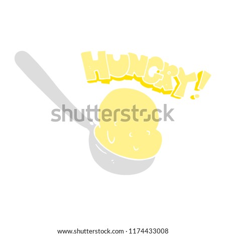 flat color illustration of scoop of ice cream