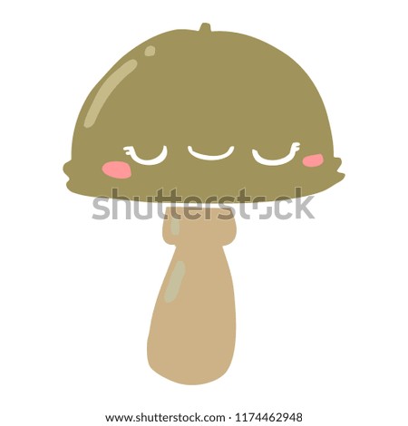 flat color style cartoon mushroom