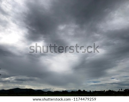 Black cloudy sky background before Storm