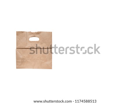 Brown Paper Bag with copyspace - White background