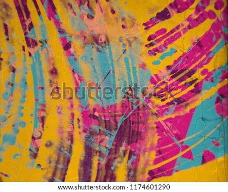 Ink hand made painting. Abstract wall art. Creative colorful texture. Contemporary artwork. Artistic canvas. Painted concrete.