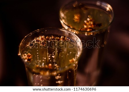 Macro Glass Champagne Bokeh