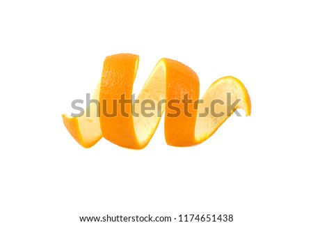 orange peel isolated on white background Royalty-Free Stock Photo #1174651438