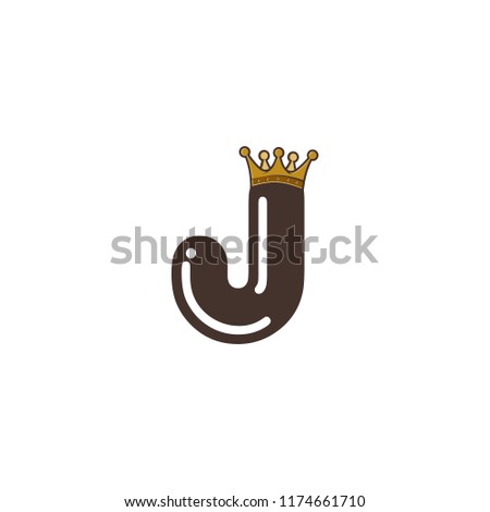 alphabet letter with crown king queen vector