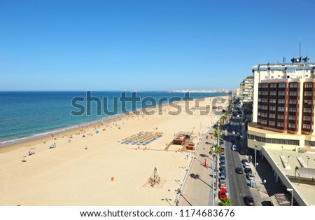 Victoria Beach (Playa de la Victoria), the best urban beach in the city of Cádiz, Andalusia, Spain