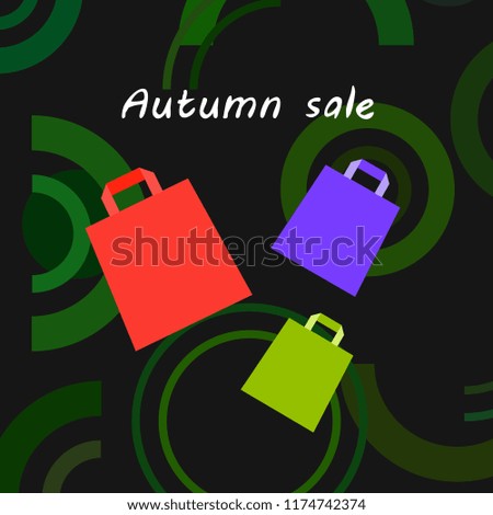 shopping autumn sale paper package vector background