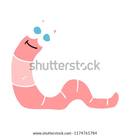 flat color illustration of worm