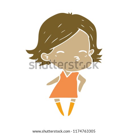flat color style cartoon woman