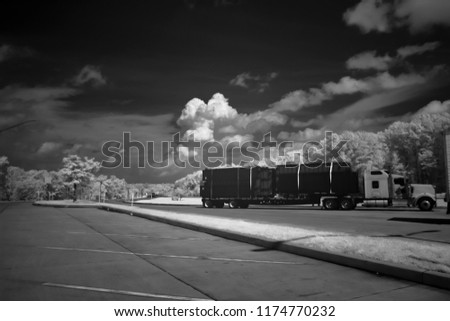 Interstate Rest Stop And Truck Stop In Infrared