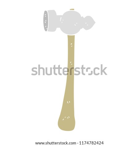 flat color illustration of hammer