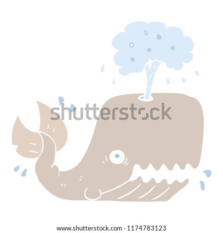flat color illustration of whale spouting water