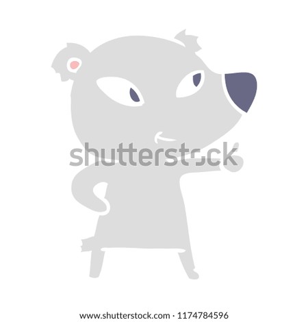 cute flat color style cartoon bear
