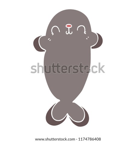 flat color style cartoon seal