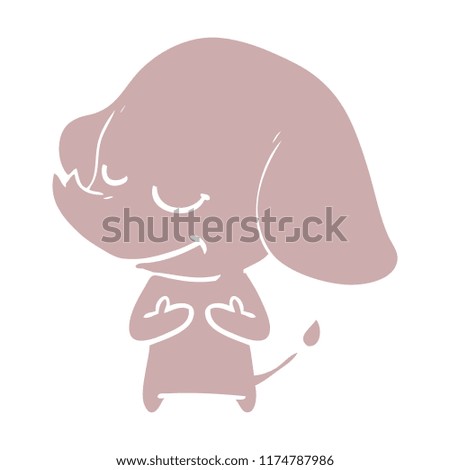 flat color style cartoon smiling elephant
