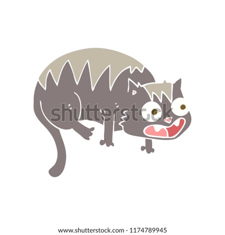 flat color illustration of cat