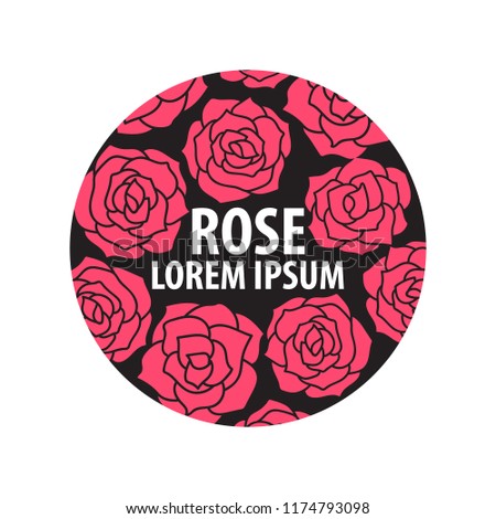 Rose in circle shape design vector illustration