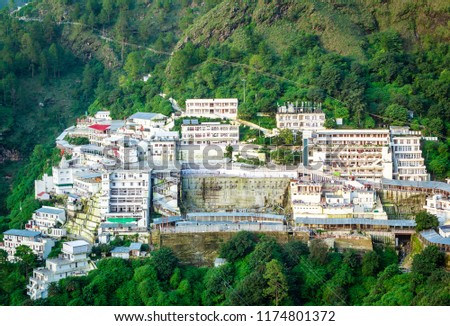 Vaishno Devi in Katra Jammu India.Vaishno Devi Mandir) is a Hindu temple dedicated to the Hindu Goddess, located in Katra at the Trikuta Mountains within the Indian state of Jammu and Kashmir