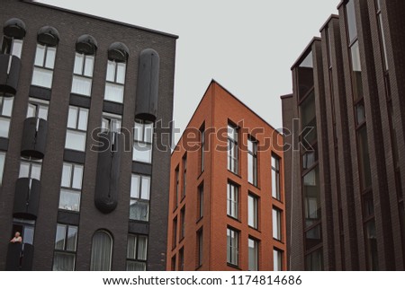Picture of Rotermann City, a neighborhood in the modern part of Tallinn, Estonia. I captured the urban architecture, the interesting facades and  window placement.