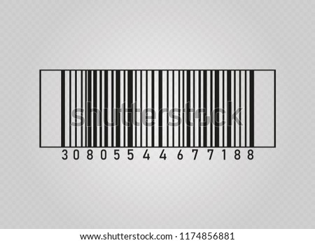 Realistic bar code icon. A modern simple flat barcode. Marketing, the concept of the Internet. Fashionable vector sign of a market trademark for website design, mobile application. Bar code logo.