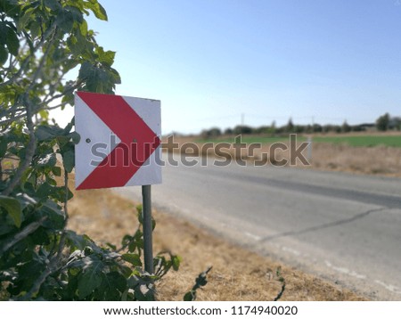 Road sign "Attention bend" or Dangerous bend" 