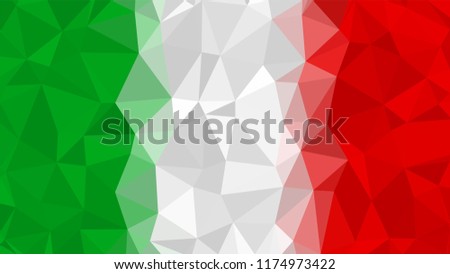 Vector Polygonal Triangle Flag of Italy. Italian National flags in low poly design for your business