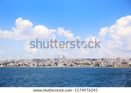 Beautiful view of city on sea shore
