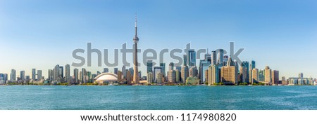 Panoramic skyline view at the Toronto city - Canada