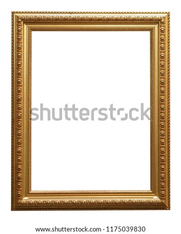 Set of isolated art empty frames in golden and silver color Royalty-Free Stock Photo #1175039830