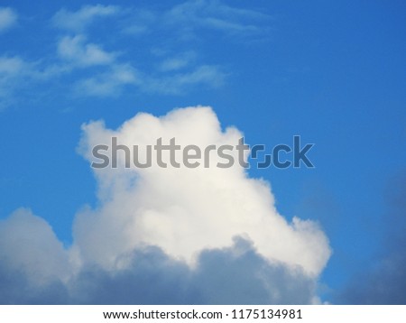 Dramatic clouds against a blue sky        