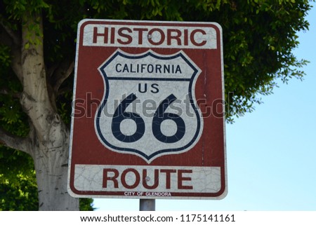 Historic Route 66 USA Royalty-Free Stock Photo #1175141161
