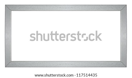 Classic gray wooden frame isolated on white background