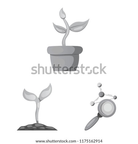 Vector design of genetic and plant sign. Set of genetic and biotechnology stock vector illustration.