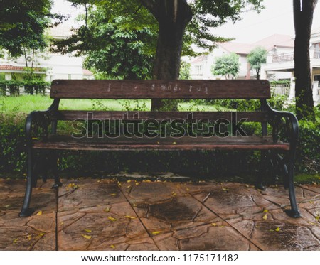 chair in green garden vintage