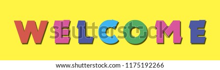 Welcome Multicolor rainbow letters. Logo, banner.