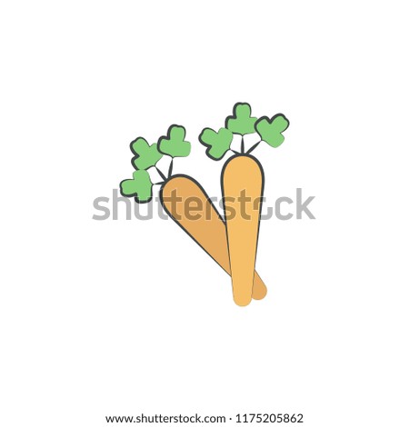 Carrot colored hand drawn icon. Element of autumn icon for mobile concept and web apps. Hand drawn colored Carrot can be used for web and mobile