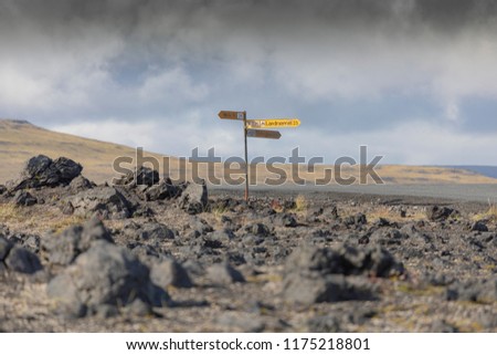 Remote Road Sign in Iceland
