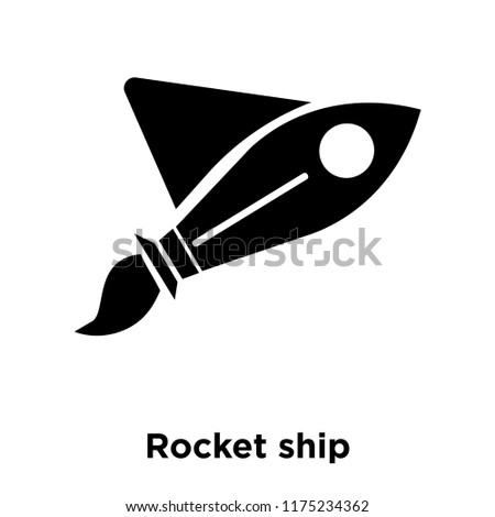 Rocket ship icon vector isolated on white background, logo concept of Rocket ship sign on transparent background, filled black symbol