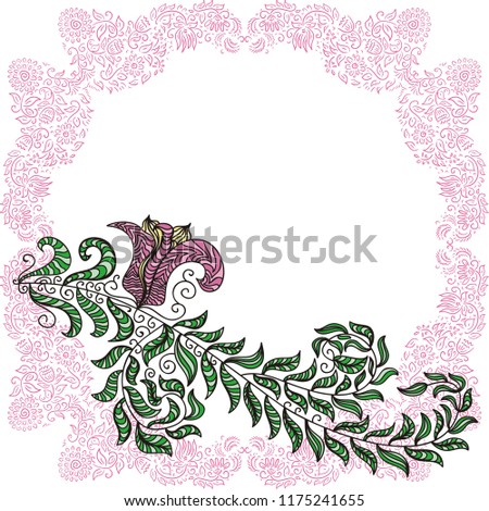 Beautiful floral card. Vector illustration