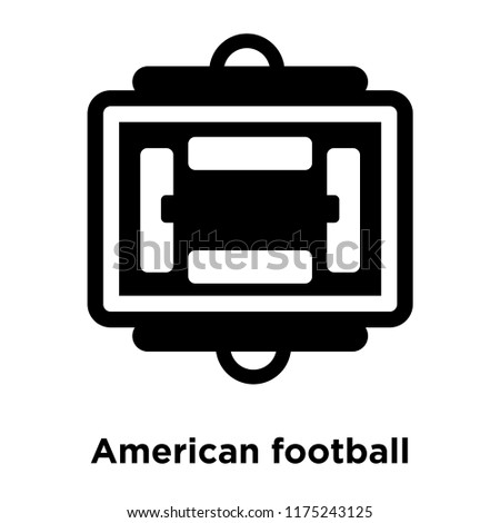 American football scores icon vector isolated on white background, logo concept of American football scores sign on transparent background, filled black symbol