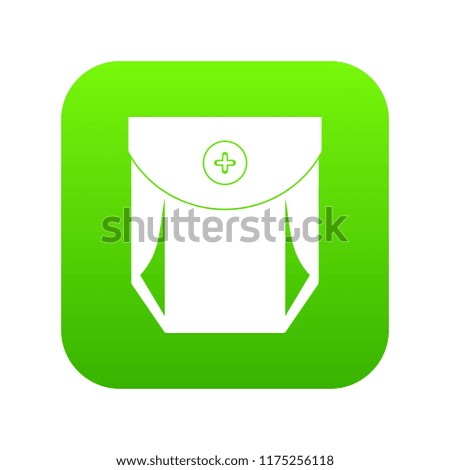 Jeans pocket with button icon digital green for any design isolated on white illustration